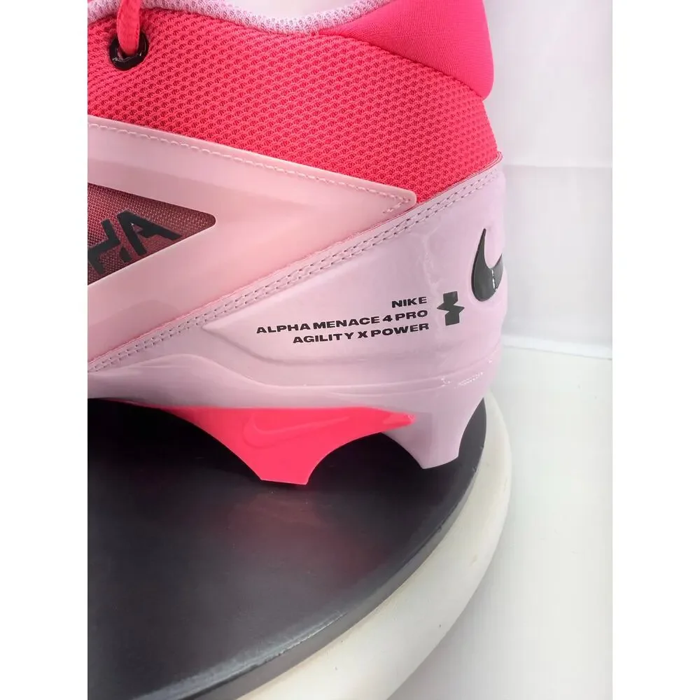 Nike Alpha Menace 4 Pro Mens Size 12 Racer Pink Gray Football‎ Cleats HJ4568-600
